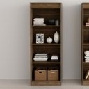 Ver imagem 7 de Estante Armário Alta Livreiro Multiuso Office 4 Prateleiras Nogal