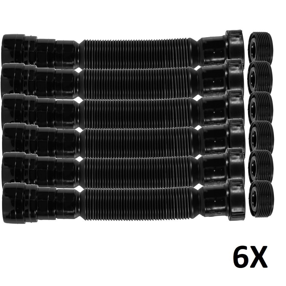 Kit 6 Sifão Universal para Pia, Lavatório e Tanque Preto Astra - 1