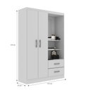 Ver imagem 4 de Guarda Roupa Solteiro 2 Portas 2 Gavetas com Espelho Capelinha Branco Yescasa