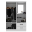 Ver imagem 2 de Guarda Roupa Solteiro 2 Portas 2 Gavetas com Espelho Capelinha Branco Yescasa