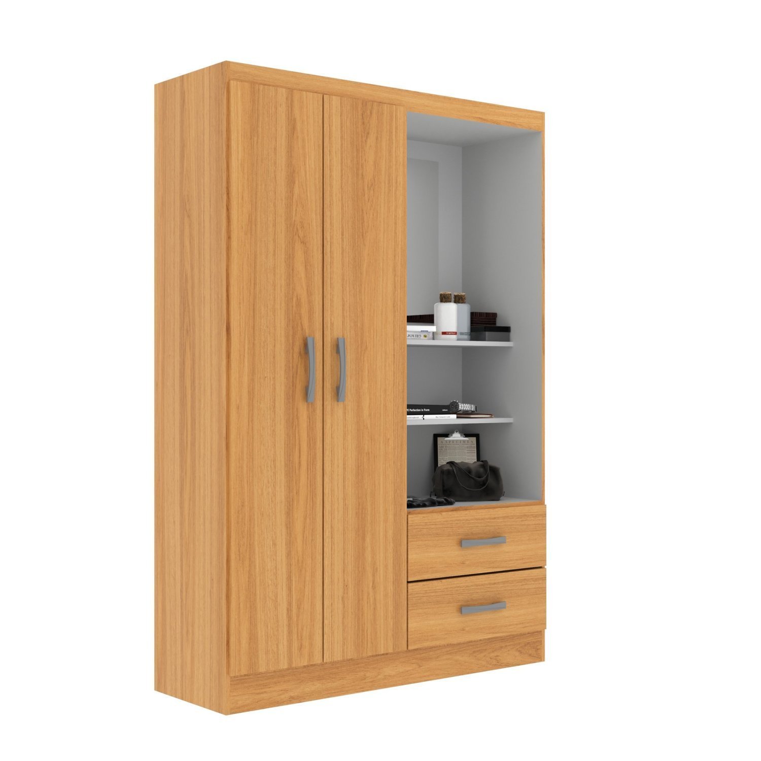 Guarda Roupa Capelinha Solteiro 2 Portas 2 Gavetas Premium - 3