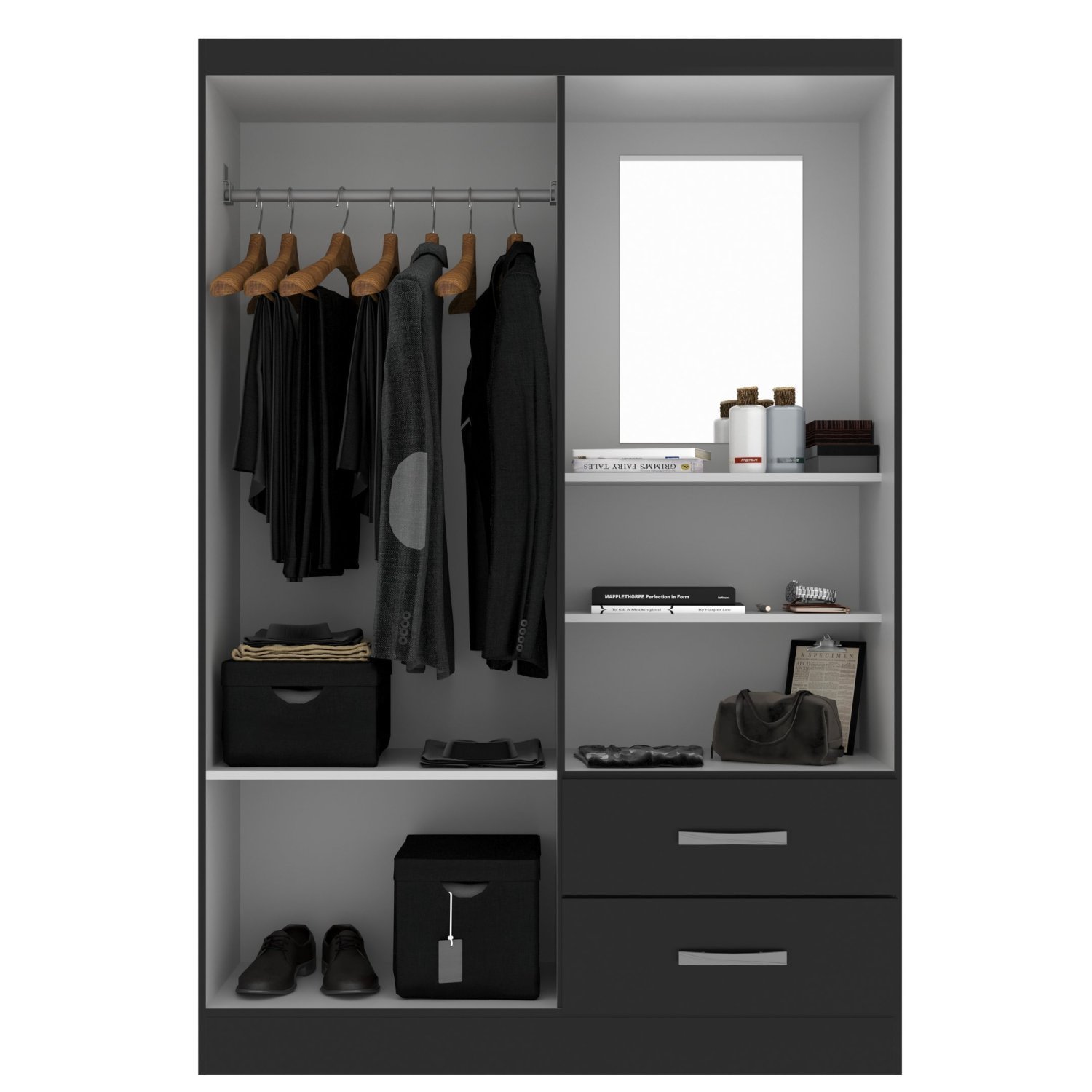 Guarda Roupa Capelinha Solteiro 2 Portas e 2 Gavetas Premium - 2