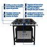 Fogão Industrial 4 Bocas 30x30 Baixa Pressão P7 com Forno Tampa de Vidro JCN - 3