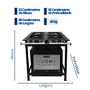 Ver imagem 4 de Fogão Industrial 4 Bocas 30x30 Baixa Pressão P7 com Forno Tampa de Vidro JCN