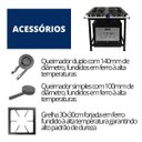 Ver imagem 7 de Fogão Industrial 4 Bocas 30x30 Baixa Pressão P7 com Forno Tampa de Vidro JCN