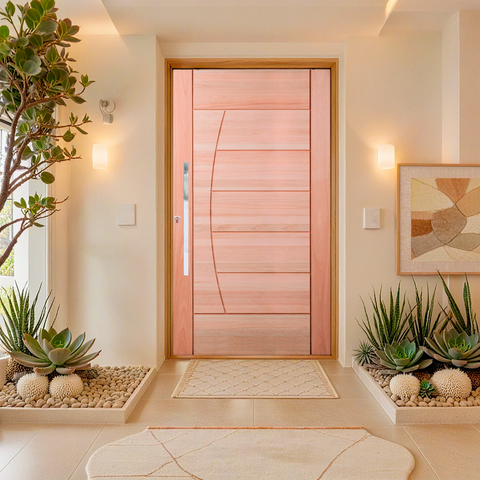 Kit Porta Pivotante Maciça de Eucalipto 214x109x14cm PM93 Seleta Cruzeiro Portas