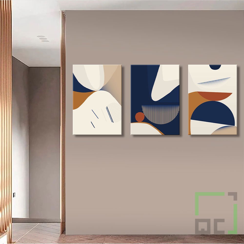 Kit 3 Quadros Decorativos Tela Canvas Abstrata Minimalista - 2
