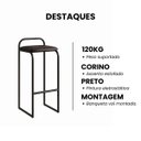 Ver imagem 4 de Kit 2 Banquetas Cozinha Altas Bancada Bar Area Gourmet Mila:Marrom
