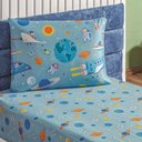 Ver imagem 1 de Jogo Cama Lençol Fantasy Solteiro Infantil Microfibra 2 Peças - Astronauta