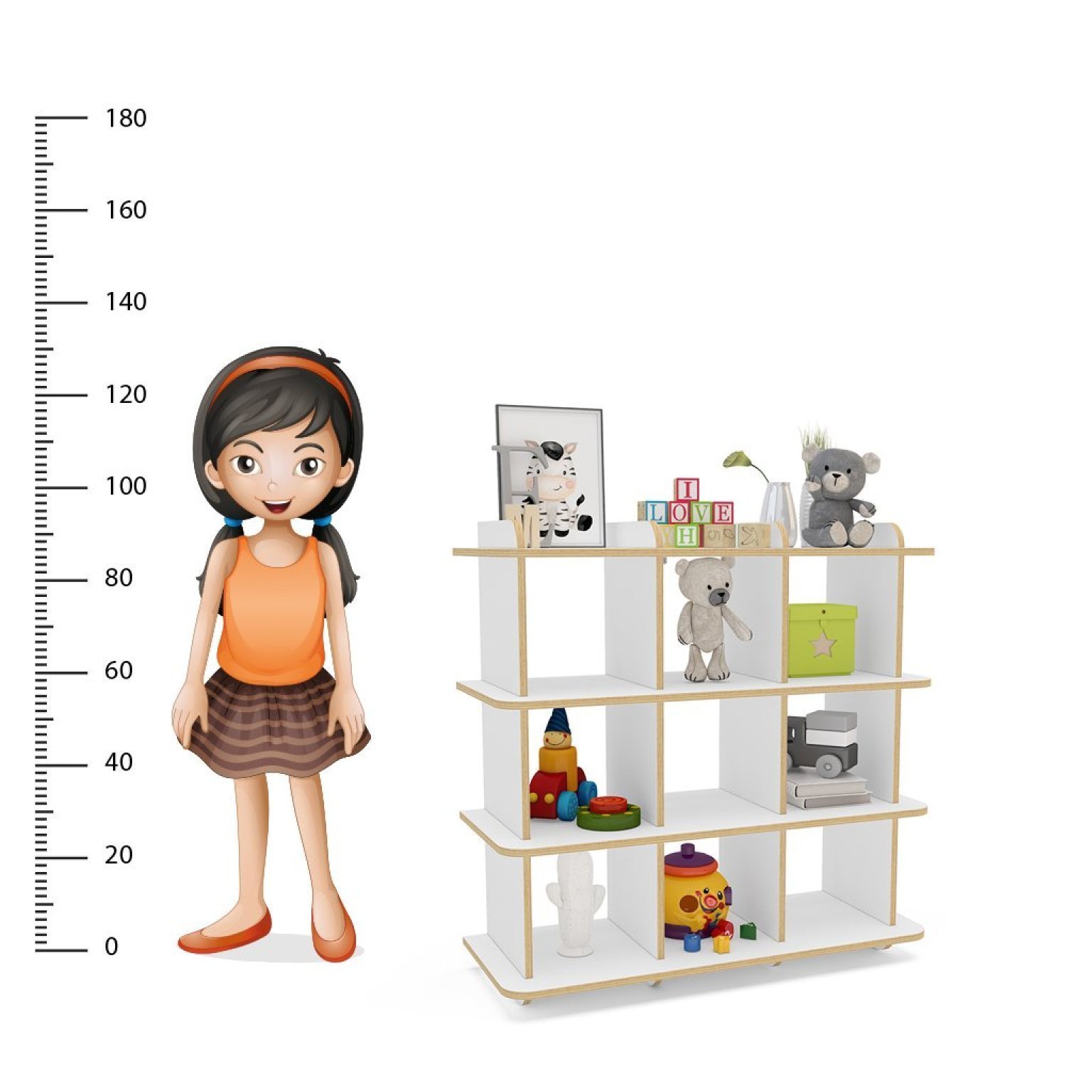 Nicho Organizador Infantil Lucca com Cantos Arredondados com Certificação Fsc® - 4