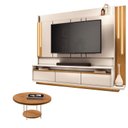 Ver imagem 1 de Estante Home Theater Montane Off White Cinamomo e Mesa de Centro Sky Cinamomo - Hb Móveis