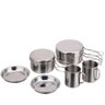 Kit Panelas em Inox Camping Cozinha Acampamento Outdoor Completo 8 Peças Panela Viagem Praia Pesca - 1