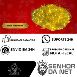 Pisca Led Bobina 50 Metros 260 Leds Branco Quente 8 Posições - 7