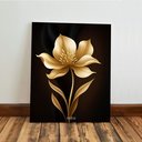 Ver imagem 4 de Kit 3 Quadro Decorativo Sala Flores Floral Dourado Gold 4k Qualidade Premium Luxo 28x20cm