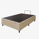 Ver imagem 3 de Cama Box Baú Casal Blindado Suede Bege com Pistão a Gás