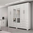Ver imagem 1 de Guarda-roupa Encant com Espelho 6 Portas e 6 Gavetas Branco