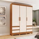 Ver imagem 2 de Guarda Roupa Casal 3 Portas 4 Gavetas 163 Cm B55 Nature Off White Briz