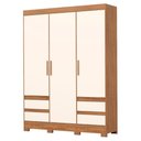 Ver imagem 1 de Guarda Roupa Casal 3 Portas 4 Gavetas 163 Cm B55 Nature Off White Briz