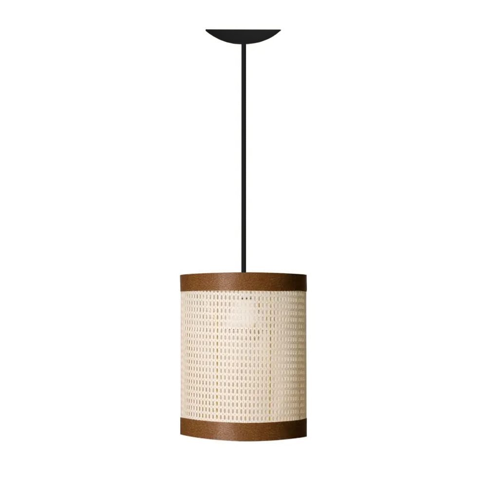 Pendente Teto Eclipse Tela Indiana Ratan Palha e Detalhe Sintético Fio Preto 150cm D16 - 2