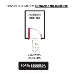 Porta Lambril de Alumínio 210 X 80cm com Maçaneta Linha 25 Lado Esquerdo Esquadrias Bergamo - 9