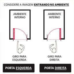 Porta Lambril de Alumínio 210 X 80cm com Maçaneta Linha 25 Lado Esquerdo Esquadrias Bergamo - 8