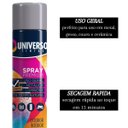 Ver imagem 2 de Tinta Spray 400ml Cinza Uso Geral em Aço Ferro Gesso Cerâmica Couro | Universo | Kit 10 Un