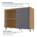 Ver imagem 5 de Balcão 1 Portas 3 Gaveta 120cm 100% MDF Condessa Cinza/Carvalho/Titânio