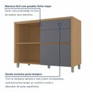 Ver imagem 7 de Balcão 1 Portas 3 Gaveta 120cm 100% MDF Condessa Cinza/Carvalho/Titânio