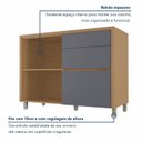 Ver mais imagens de Balcão 1 Portas 3 Gaveta 120cm 100% MDF Condessa Cinza/Carvalho/Titânio