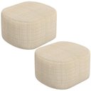 Ver imagem 1 de Kit 02 Puffs Decorativo Orgânico para Living Quarto 70cm Doha W01 Linho Palha - Lyam Decor