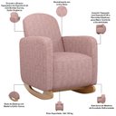 Ver imagem 5 de Poltrona de Amamentação com Balanço e Puff Orgânico Saori W01 Linho Rosa - Lyam Decor
