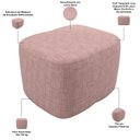Ver imagem 6 de Poltrona de Amamentação com Balanço e Puff Orgânico Saori W01 Linho Rosa - Lyam Decor