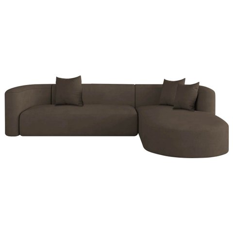 Sofá Modular Celinne Luxuoso Sala de Estar Decoração Luxo 265cm Suede