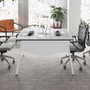 Ver imagem 5 de Plataforma de Trabalho para 2 Pessoas com Caixas de Tomadas 150cm Industrial Executive Cinza Sagrado e Branco