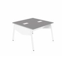 Ver imagem 1 de Plataforma de Trabalho para 2 Pessoas com Caixas de Tomadas 150cm Industrial Executive Cinza Sagrado e Branco