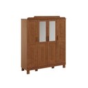 Ver imagem 2 de Guarda-Roupa 4 Portas com Espelho Estrutura em Madeira Cobre Marrom/Castanho