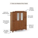 Ver imagem 5 de Guarda-Roupa 4 Portas com Espelho Estrutura em Madeira Cobre Marrom/Castanho