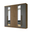 Ver imagem 3 de Guarda Roupa Casal Ripado 6 Portas 4 Gavetas Antony com Espelhos