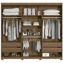 Ver imagem 2 de Guarda Roupa Casal Ripado 6 Portas 4 Gavetas Antony com Pés Marrom/Jatobá