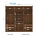 Ver imagem 4 de Guarda Roupa Casal Ripado 6 Portas 4 Gavetas Antony com Espelhos Marrom/Jatobá