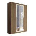 Ver imagem 3 de Guarda Roupa Solteiro Ripado 4 Portas 2 Gavetas Antony com Espelhos Marrom/Jatobá/Areia