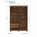 Ver imagem 4 de Guarda Roupa Solteiro Ripado 4 Portas 2 Gavetas Antony com Espelhos e Pés