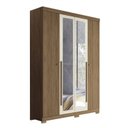 Ver imagem 3 de Guarda Roupa Solteiro Ripado 4 Portas 2 Gavetas Antony com Espelhos e Pés