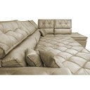 Ver imagem 5 de Sofa de Canto Retrátil e Reclinável com Molas Cama Inbox Platinum 3,00x2,36 Tecido Suede Bege