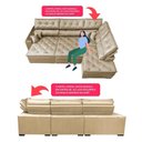 Ver imagem 7 de Sofa de Canto Retrátil e Reclinável com Molas Cama Inbox Platinum 3,00x2,36 Tecido Suede Bege