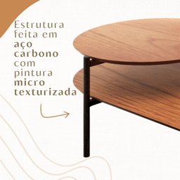 Mesa de Centro Industrial Tampo em MDF Moscow - 5