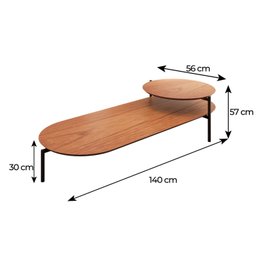 Mesa de Centro Industrial Tampo em MDF Moscow - 3