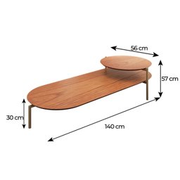Mesa de Centro Industrial Tampo em MDF Moscow - 3