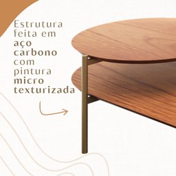 Mesa de Centro Industrial Tampo em MDF Moscow - 5