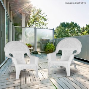 Cadeira Espreguiçadeira Italiana Branca Area Descanso Jardim Sacada